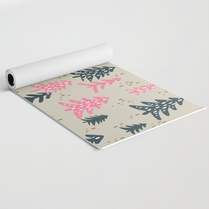 Christmas Trees - Emerald & Pink Yoga Mat Gallery Image 2