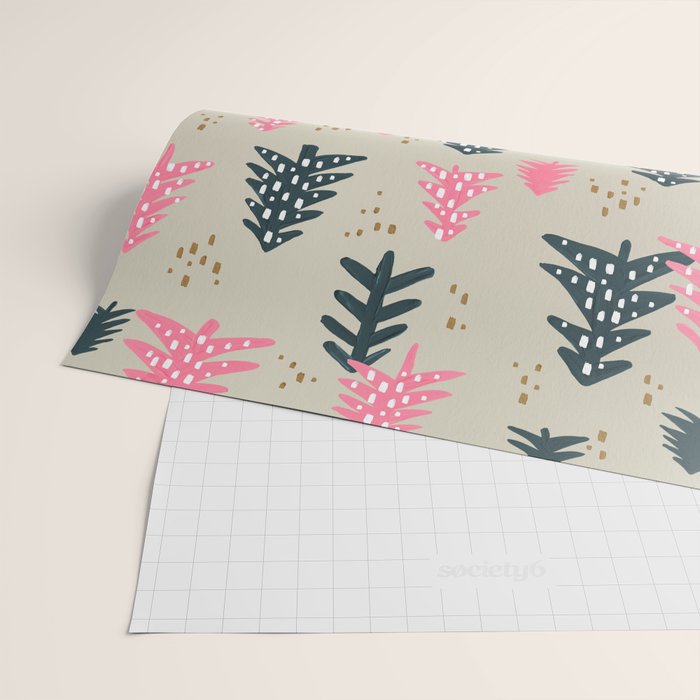 Christmas Trees - Emerald & Pink Wrapping Paper Gallery Image 2