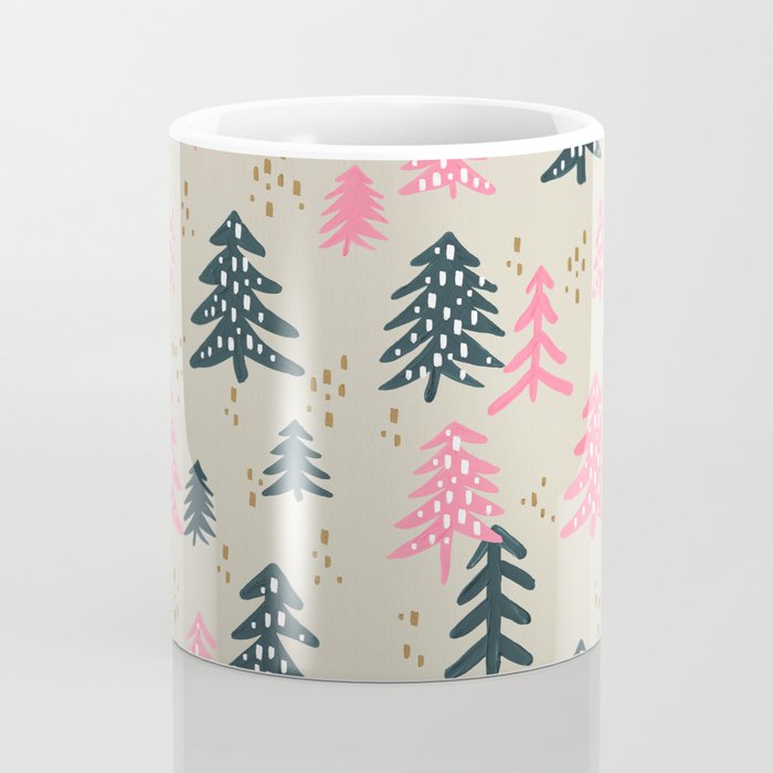 Christmas Trees - Emerald & Pink Coffee Mug Gallery Image 4