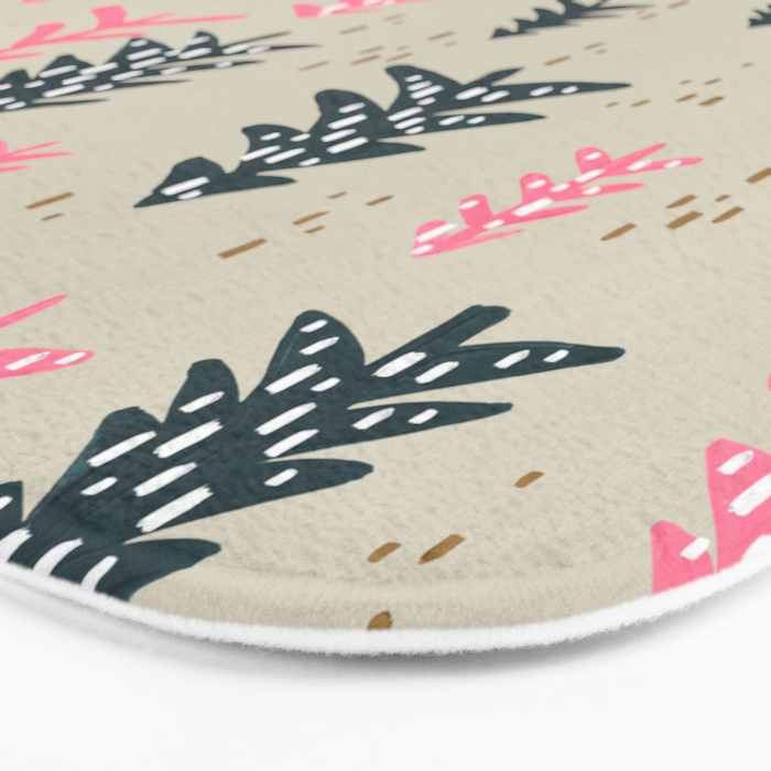 Christmas Trees - Emerald & Pink Bath Mat Gallery Image 3