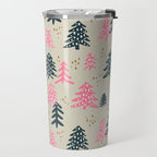Christmas Trees - Emerald & Pink Travel Mug Gallery Image 2