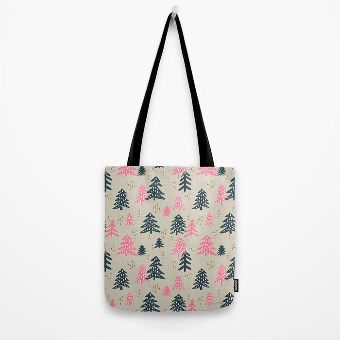Christmas Trees - Emerald & Pink Tote Bag Gallery Image 2