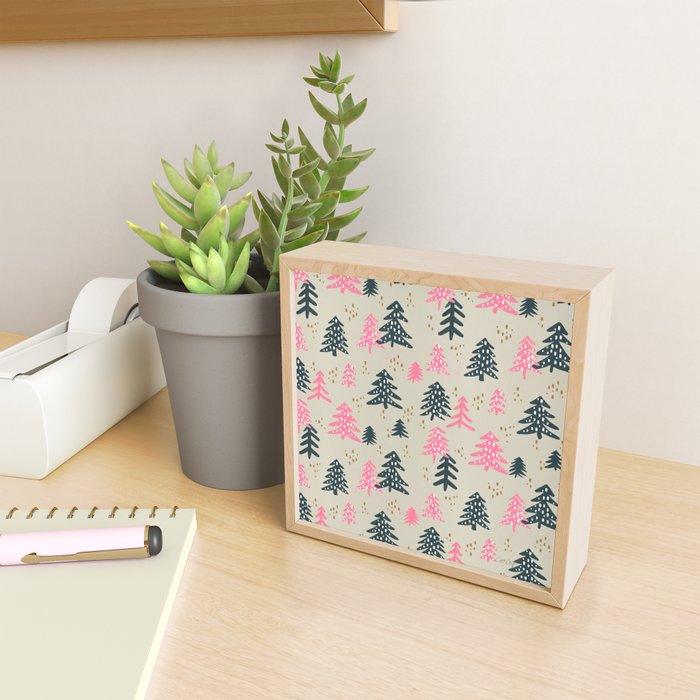 Christmas Trees - Emerald & Pink Mini Art Print Gallery Image 2