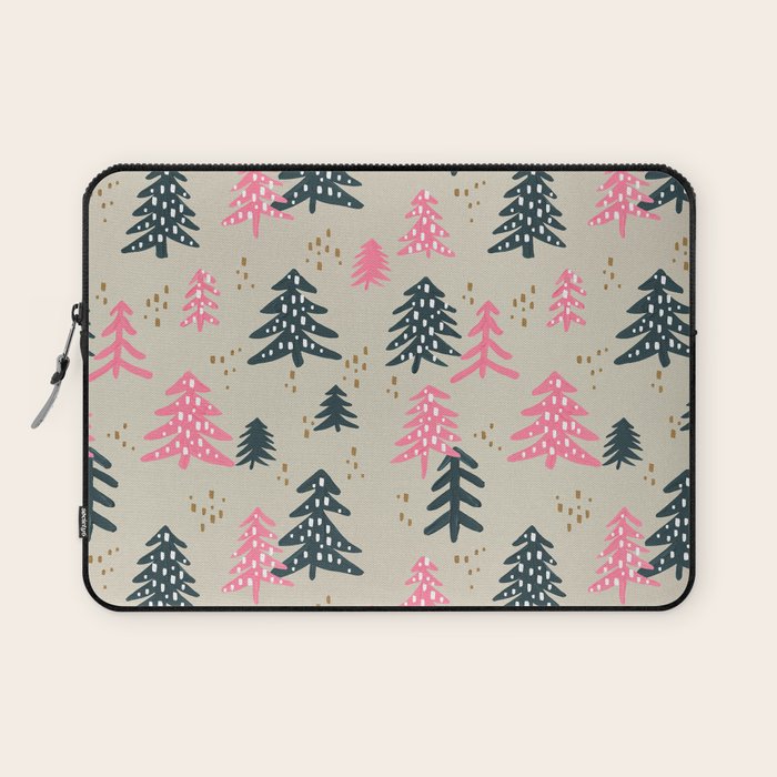 Christmas Trees - Emerald & Pink Laptop Sleeve Gallery Image 1