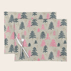 Christmas Trees - Emerald & Pink Placemat Gallery Image 1