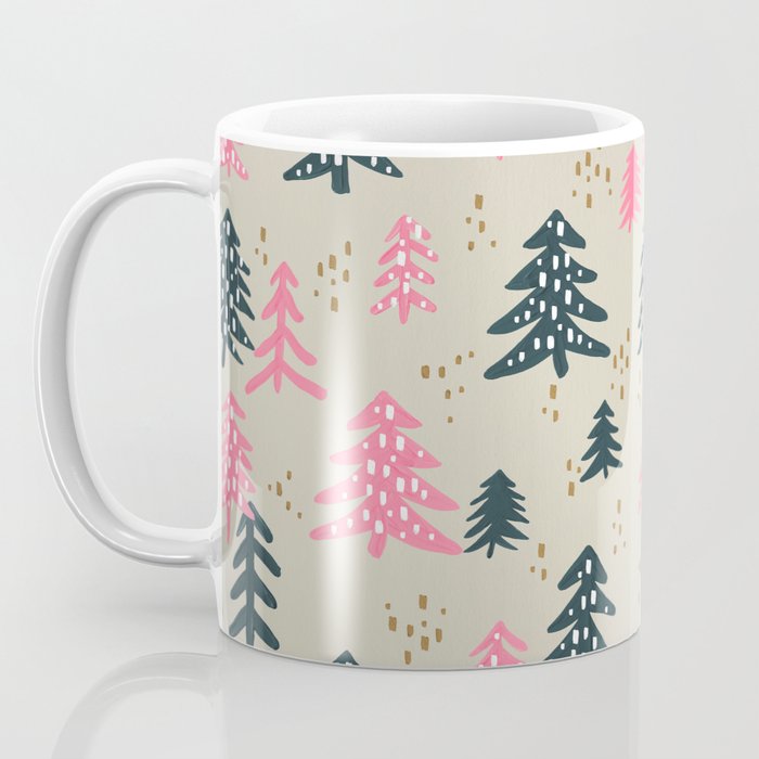 Christmas Trees - Emerald & Pink Coffee Mug Gallery Image 3