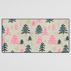 Christmas Trees - Emerald & Pink Desk Mat Gallery Image 3
