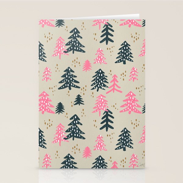 Christmas Trees - Emerald & Pink Stationery Card Gallery Image 2