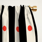 Stripes and Dots geometric pattern black and white  Window Curtain Gallery Image 2