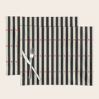 Stripes and Dots geometric pattern black and white  Placemat Gallery Image 1