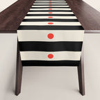 Stripes and Dots geometric pattern black and white  Table Runner Gallery Image 1