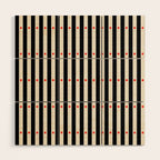 Stripes and Dots geometric pattern black and white  Wood Wall Art Gallery Image 1