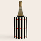 Stripes and Dots geometric pattern black and white  Wine Chiller Gallery Image 2