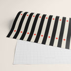 Stripes and Dots geometric pattern black and white  Wrapping Paper Gallery Image 2