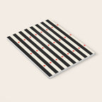 Stripes and Dots geometric pattern black and white  Notebook Gallery Image 3