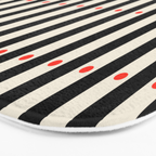 Stripes and Dots geometric pattern black and white  Bath Mat Gallery Image 3