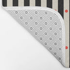 Stripes and Dots geometric pattern black and white  Bath Mat Gallery Image 2