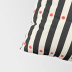 Stripes and Dots geometric pattern black and white  Pillow Sham Gallery Image 4