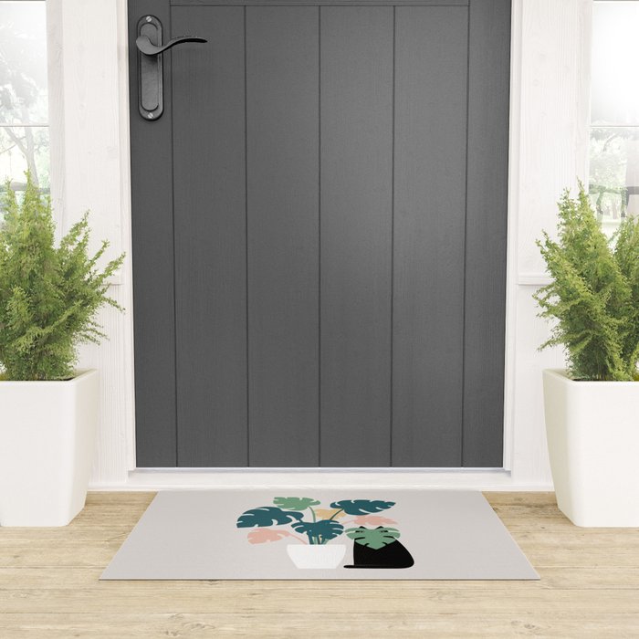 Cat and Plant 21: Leaf Me Alone Welcome Mat Gallery Image 3