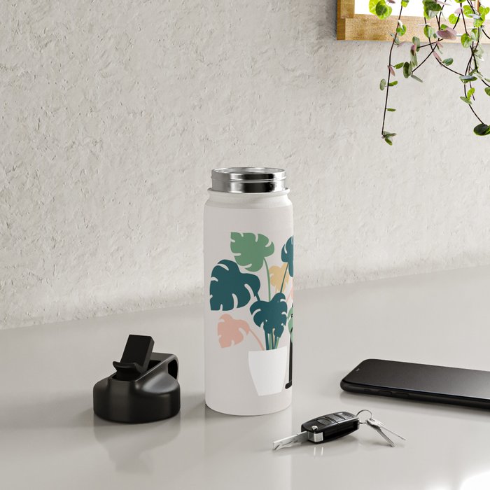 Cat and Plant 21: Leaf Me Alone Water Bottle Gallery Image 4