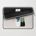 Cat and Plant 21: Leaf Me Alone Laptop Sleeve Gallery Image 2