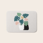 Cat and Plant 21: Leaf Me Alone Bath Mat Gallery Image 1