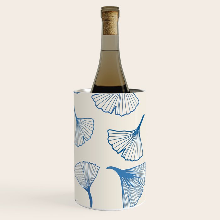 Ginko leaves blue Wine Chiller Gallery Image 3