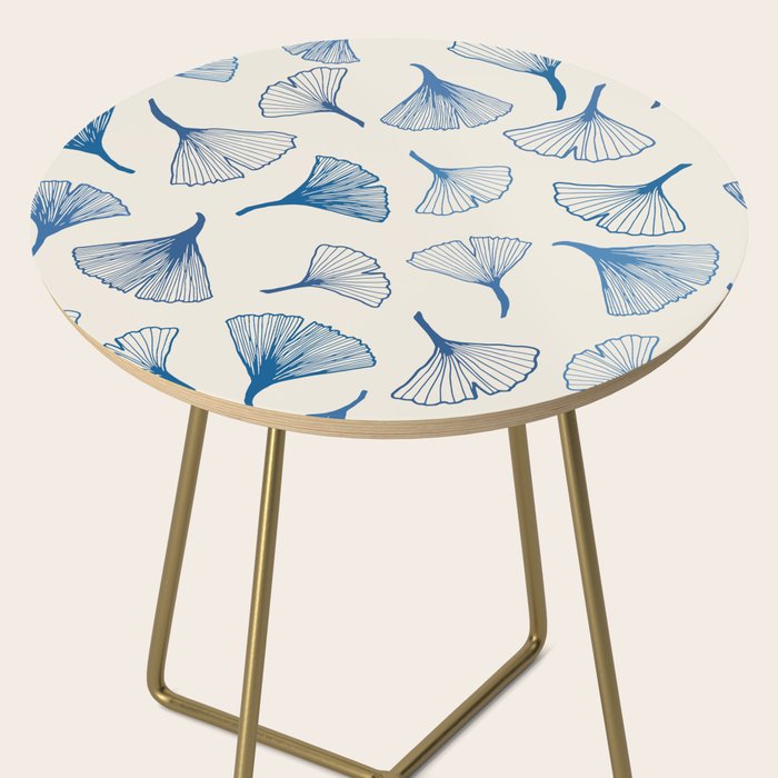 Ginko leaves blue Side Table Gallery Image 2