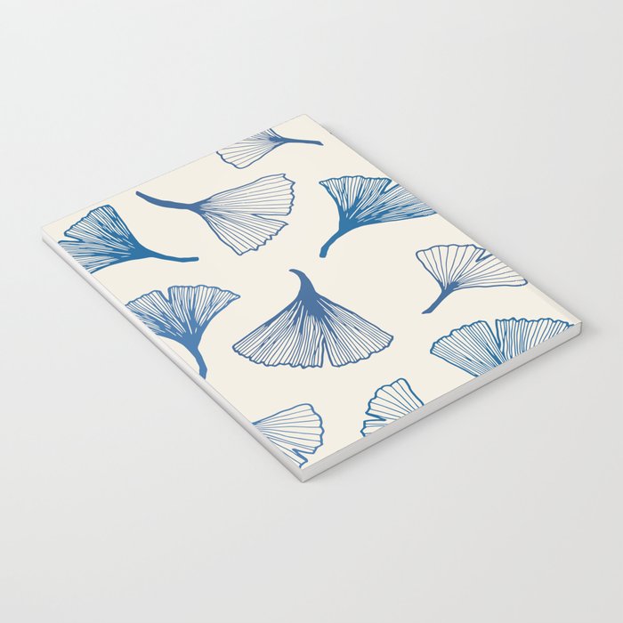 Ginko leaves blue Notebook Gallery Image 3