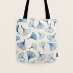 Ginko leaves blue Tote Bag Gallery Image 1
