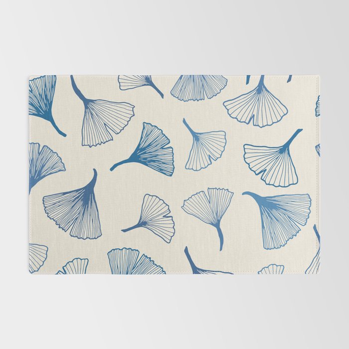 Ginko leaves blue Rug Gallery Image 2