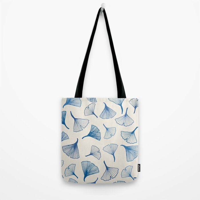 Ginko leaves blue Tote Bag Gallery Image 2
