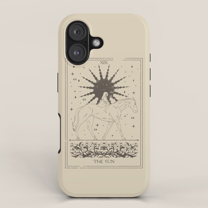 The Sun Card, Sun girl and horse print, Major Arcana, Divination, Magic girl iPhone Case Gallery Image 1