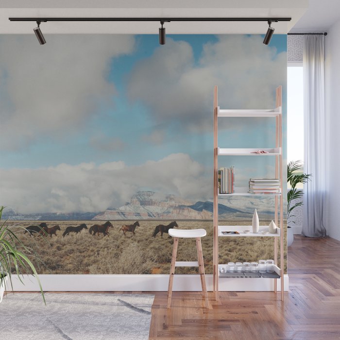 Running Reservation Horses Wall Mural Gallery Image 1