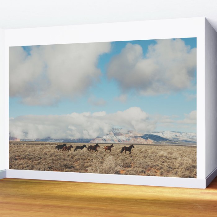 Running Reservation Horses Wall Mural Gallery Image 2