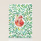 Woodland Fox - Green Leaves Stationery Card Gallery Image 2