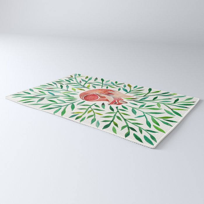 Woodland Fox - Green Leaves Rug Gallery Image 3