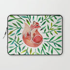 Woodland Fox - Green Leaves Laptop Sleeve Gallery Image 1