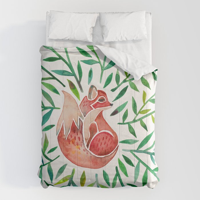 Woodland Fox - Green Leaves Comforter Gallery Image 6