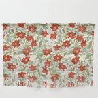Elegant Red Poppy Floral Vintage Pattern Wall Hanging Gallery Image 1