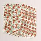 Elegant Red Poppy Floral Vintage Pattern Wrapping Paper Gallery Image 3