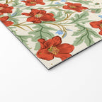 Elegant Red Poppy Floral Vintage Pattern Welcome Mat Gallery Image 2