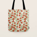 Elegant Red Poppy Floral Vintage Pattern Tote Bag Gallery Image 1