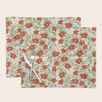 Elegant Red Poppy Floral Vintage Pattern Placemat Gallery Image 1