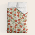 Elegant Red Poppy Floral Vintage Pattern Comforter Gallery Image 6