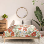 Elegant Red Poppy Floral Vintage Pattern Comforter Gallery Image 3