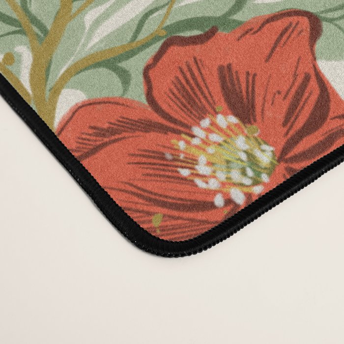 Elegant Red Poppy Floral Vintage Pattern Desk Mat Gallery Image 4