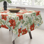 Elegant Red Poppy Floral Vintage Pattern Tablecloth Gallery Image 3