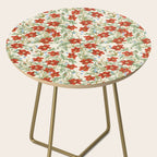Elegant Red Poppy Floral Vintage Pattern Side Table Gallery Image 2