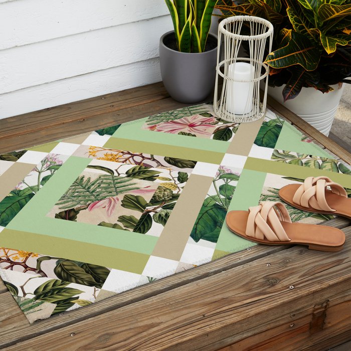 Cubed Vintage Botanicals Outdoor Rug Gallery Image 2